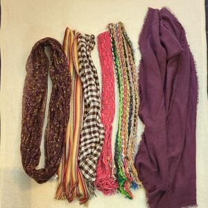 Assorted Women's Scarves - Plum, Burgundy, Multicolor